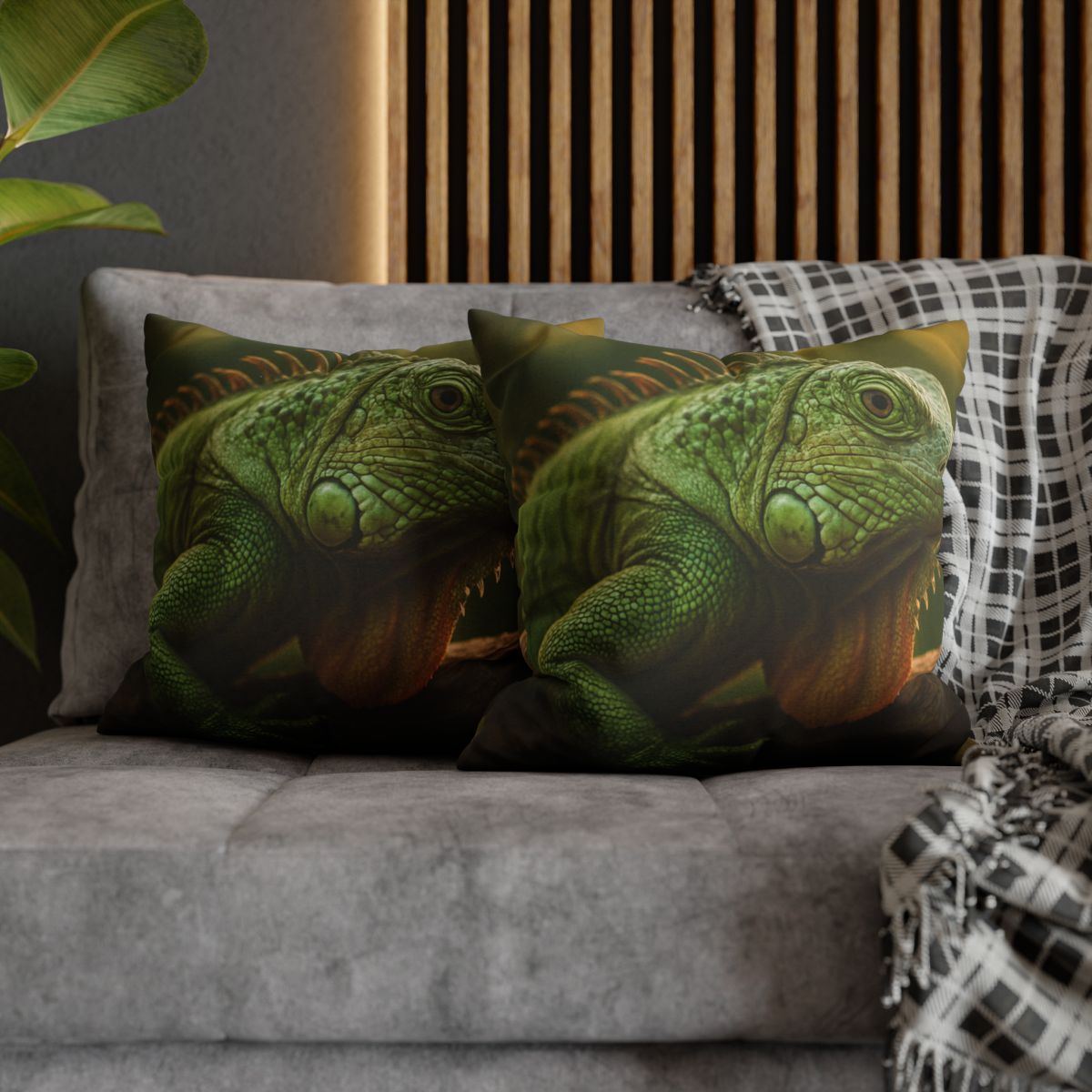 Orbit Glow Green Iguana custom pillow cases