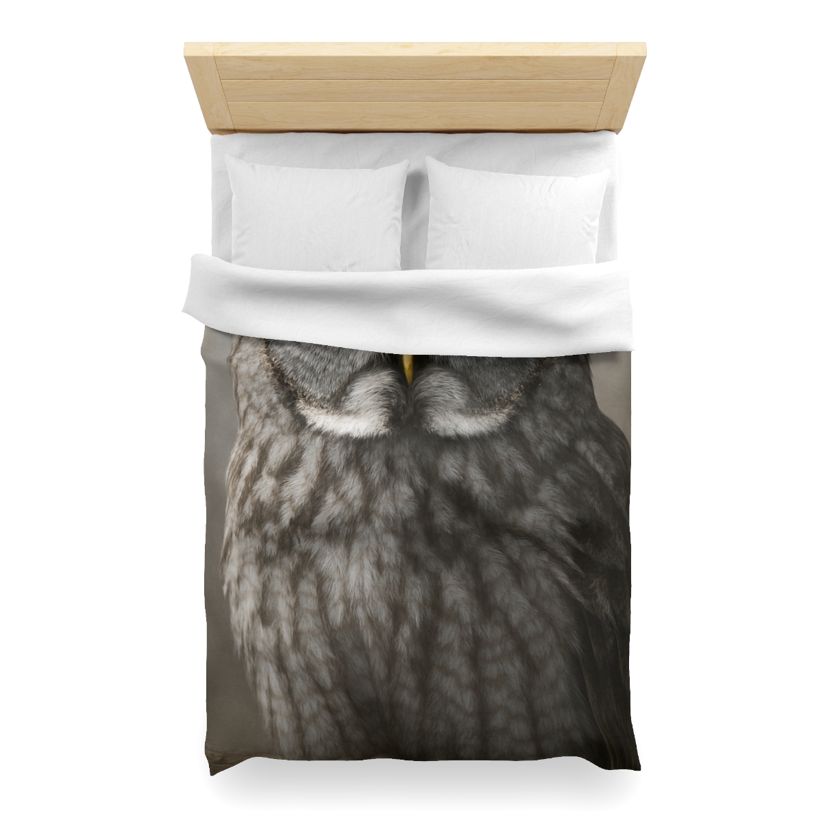 Frost Note Great Gray Owl warm winter duvets