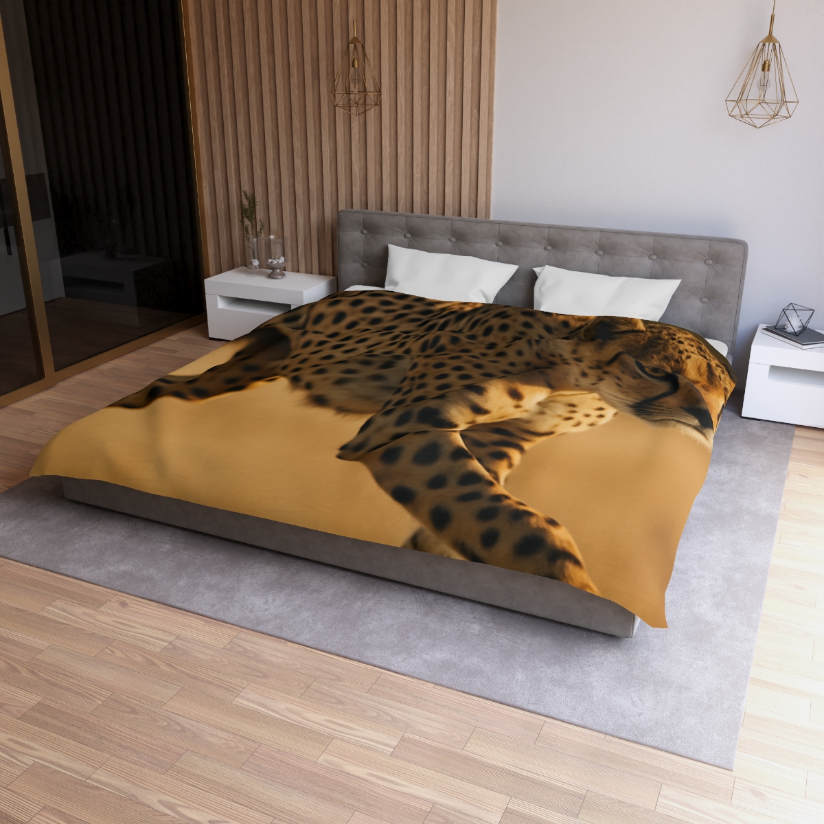 Speed Whisper Cheetah designer printed duvets