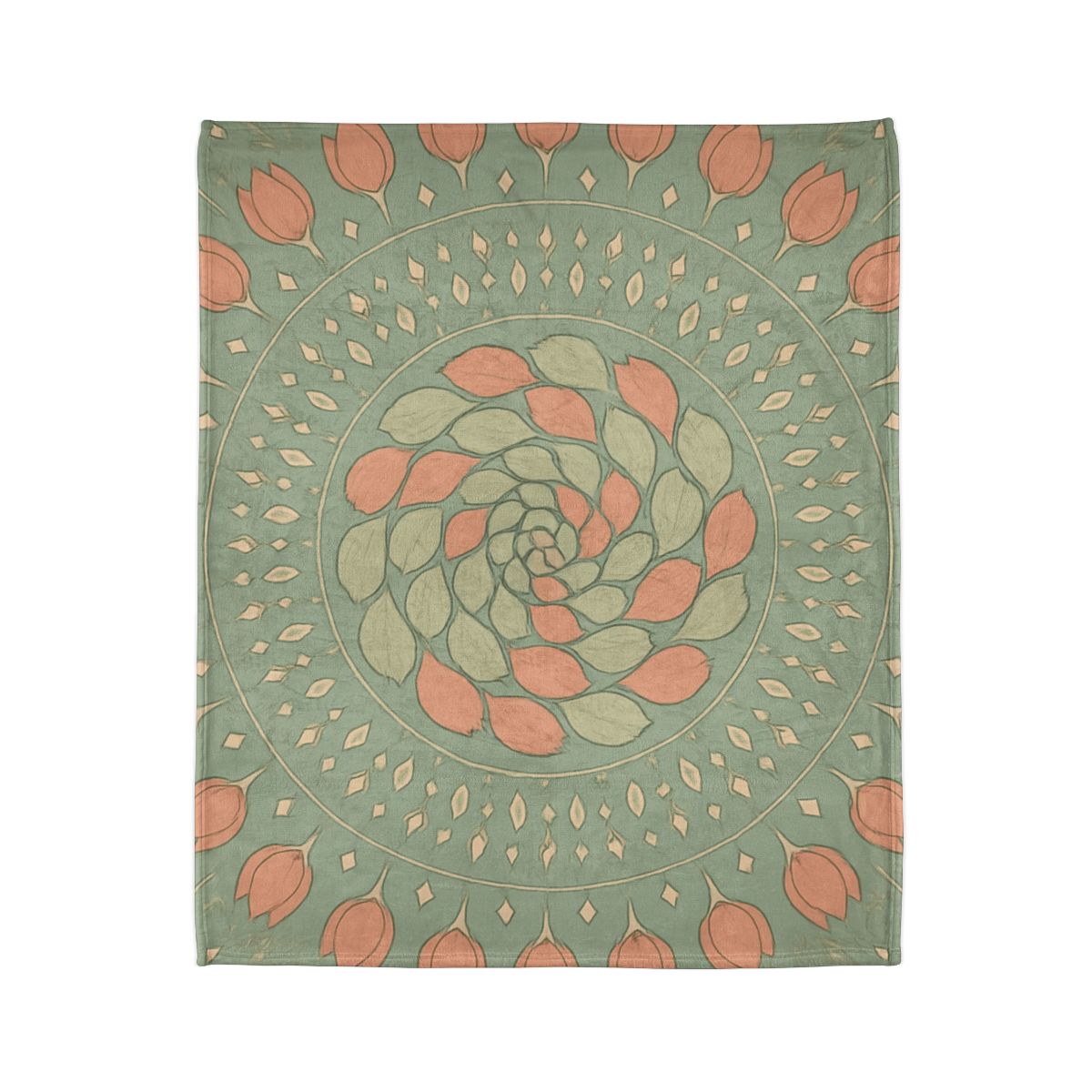Bud Spiral Mandala custom blankets