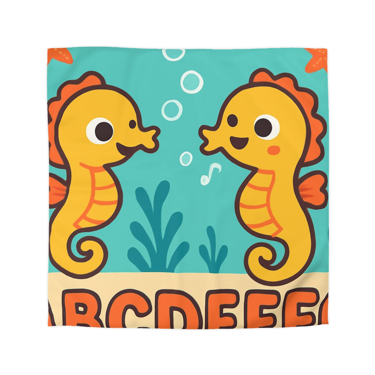 Underwater Alphabet Reef With Singing Seahorses custom duvets