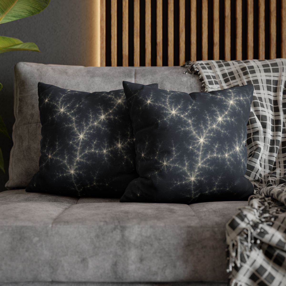 Starlit Fractal Cluster Drift stylish decorative pillowcases