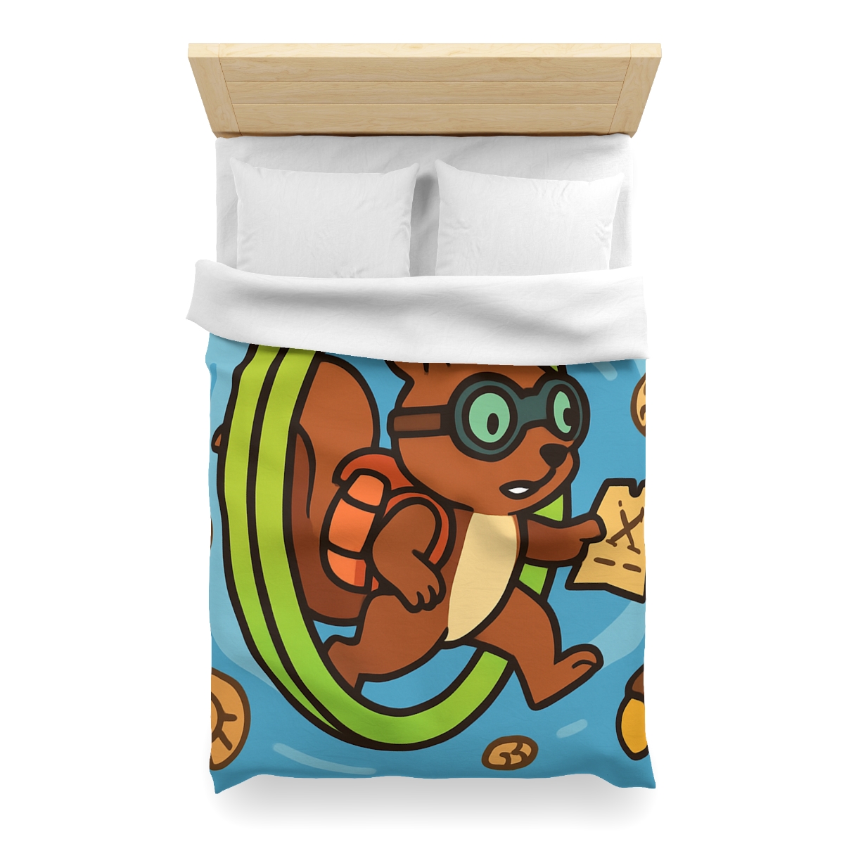 Time-Traveling Squirrel Explorer designer printed duvets