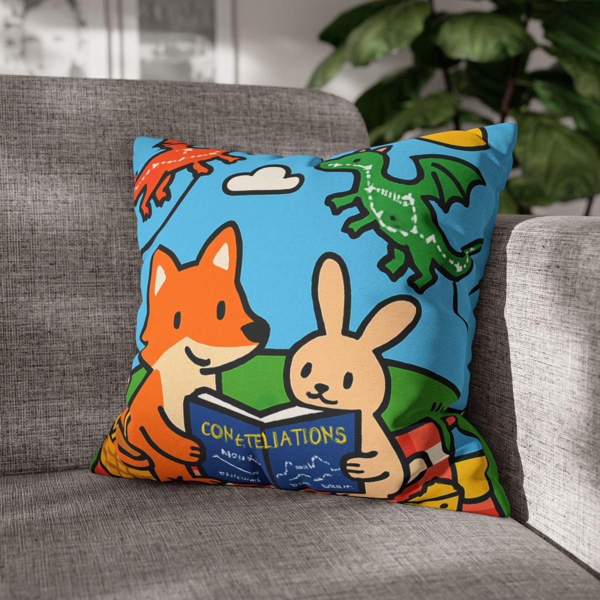 Sky Map Picnic With Dragon Kites personalized pillow covers