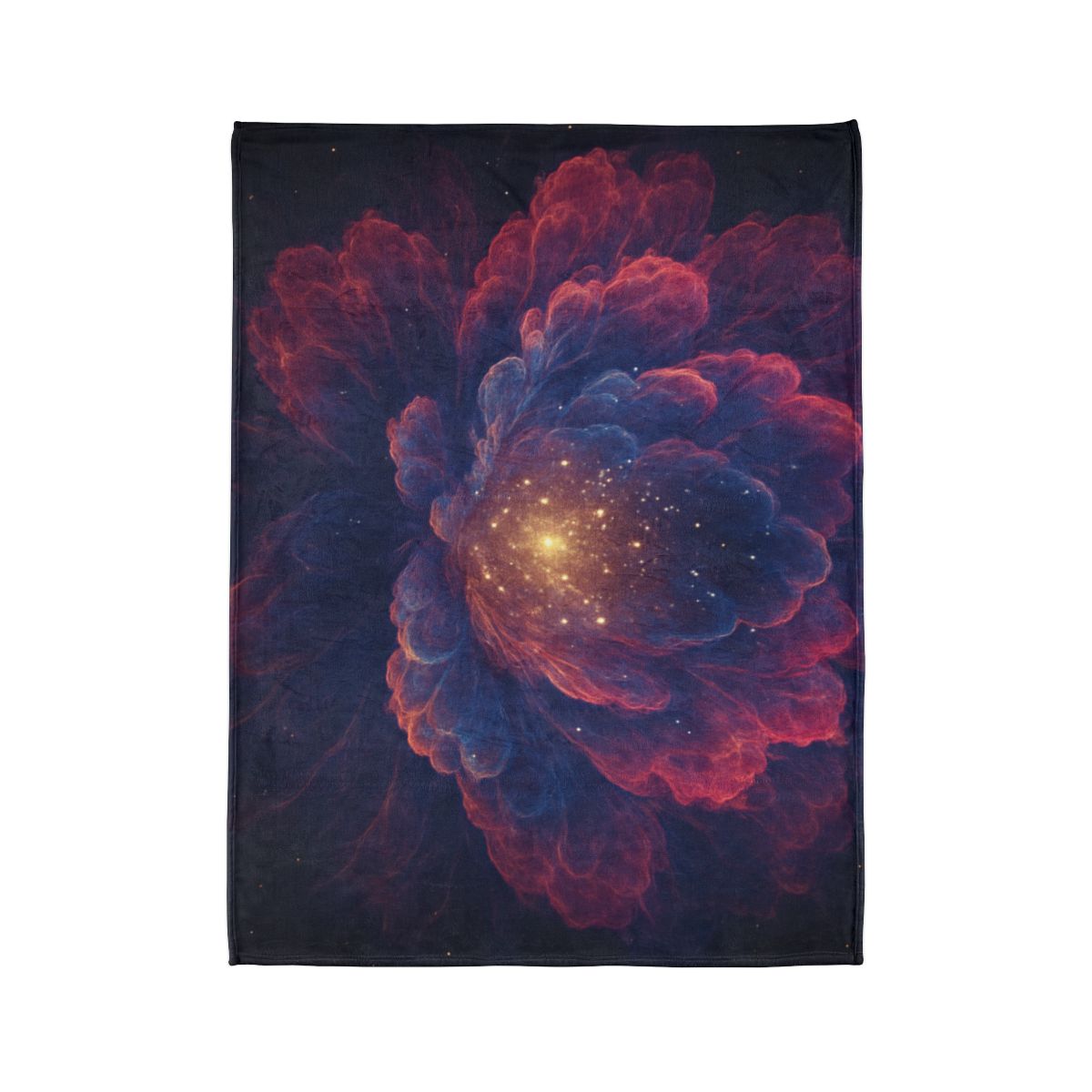 Fractal Nebula Bloom designer printed blankets
