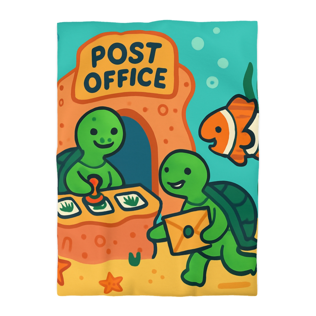 Coral Reef Post Office Run By Sea Turtles duvets for gifts