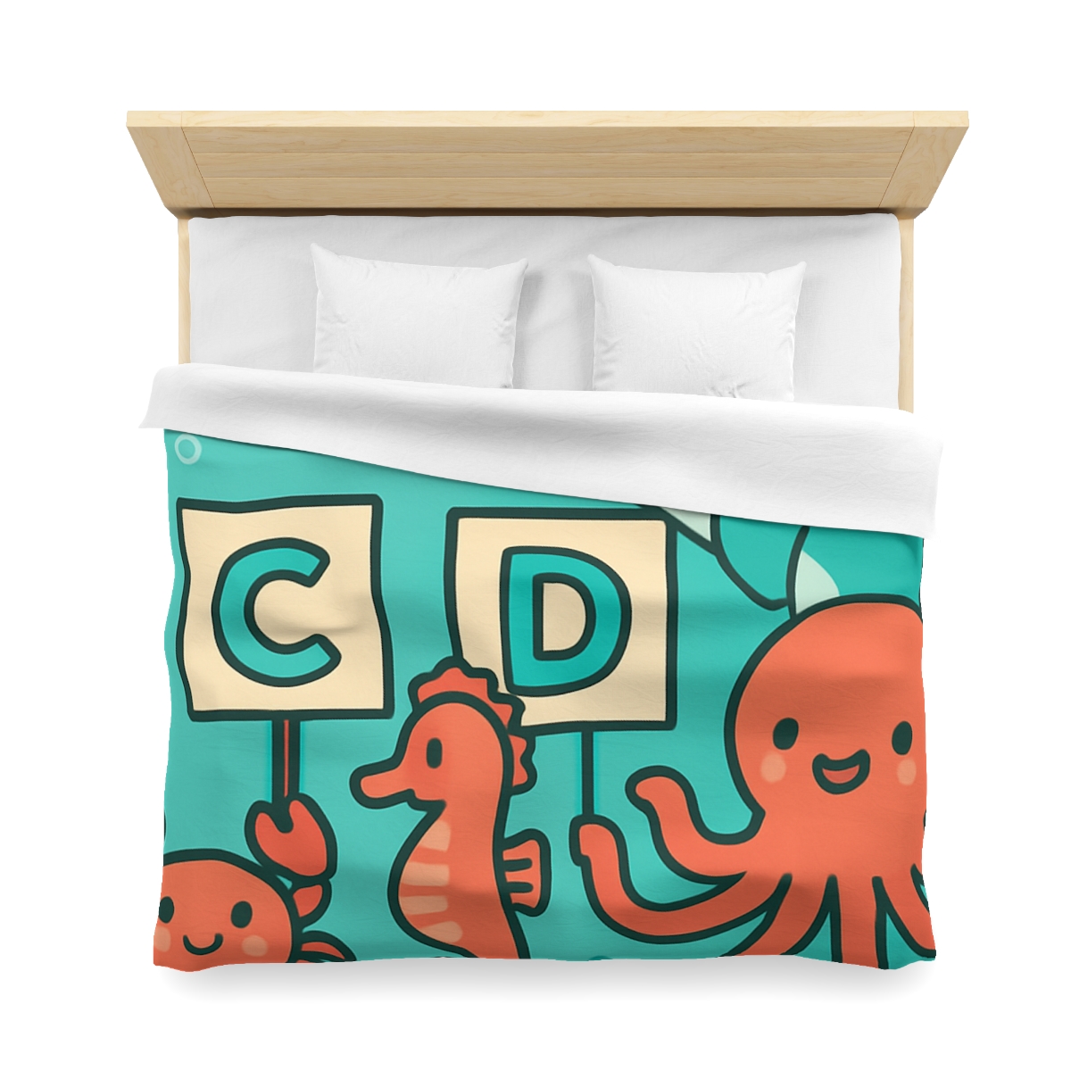 Coral Reef Alphabet Parade designer printed duvets