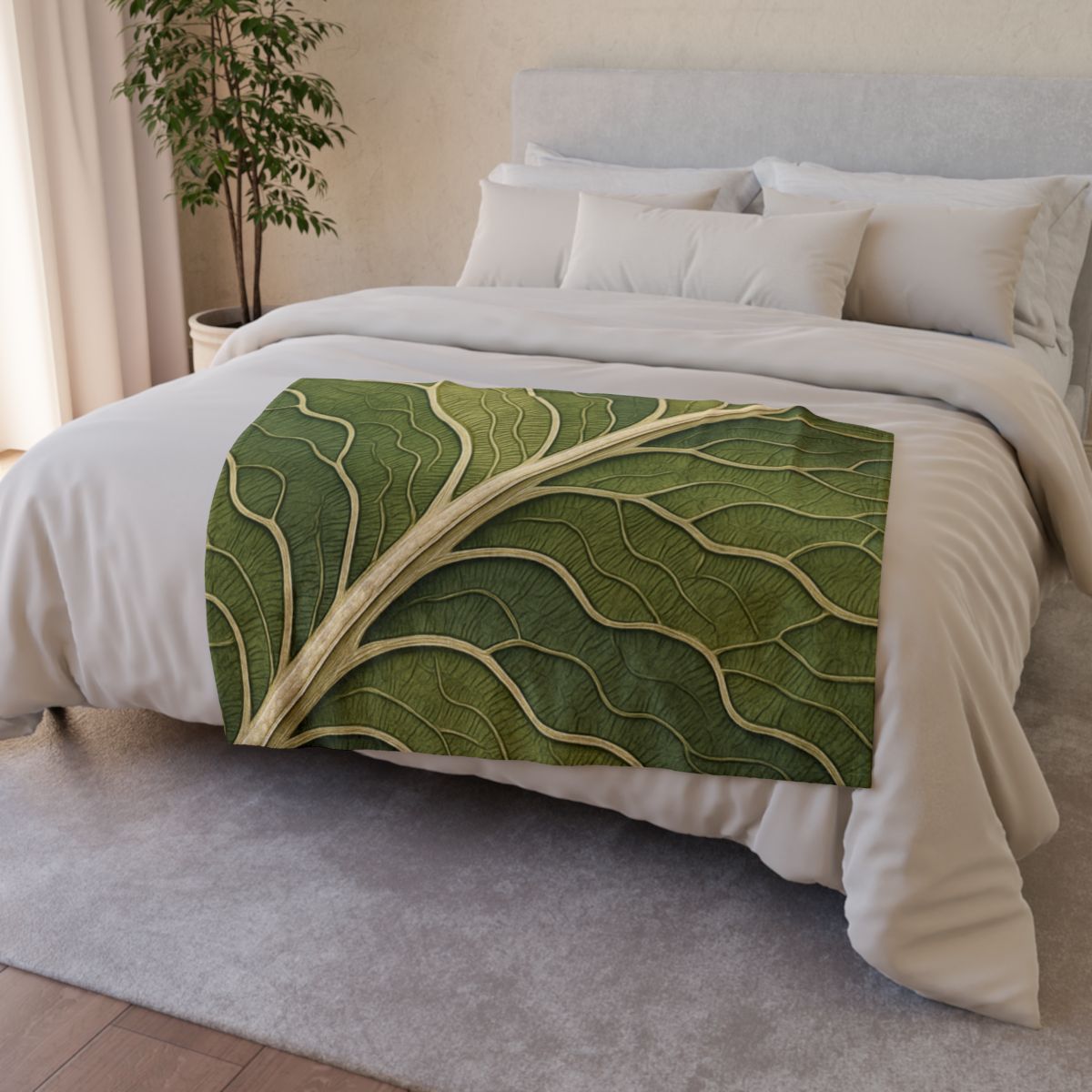Leaf Vein Topography custom blankets
