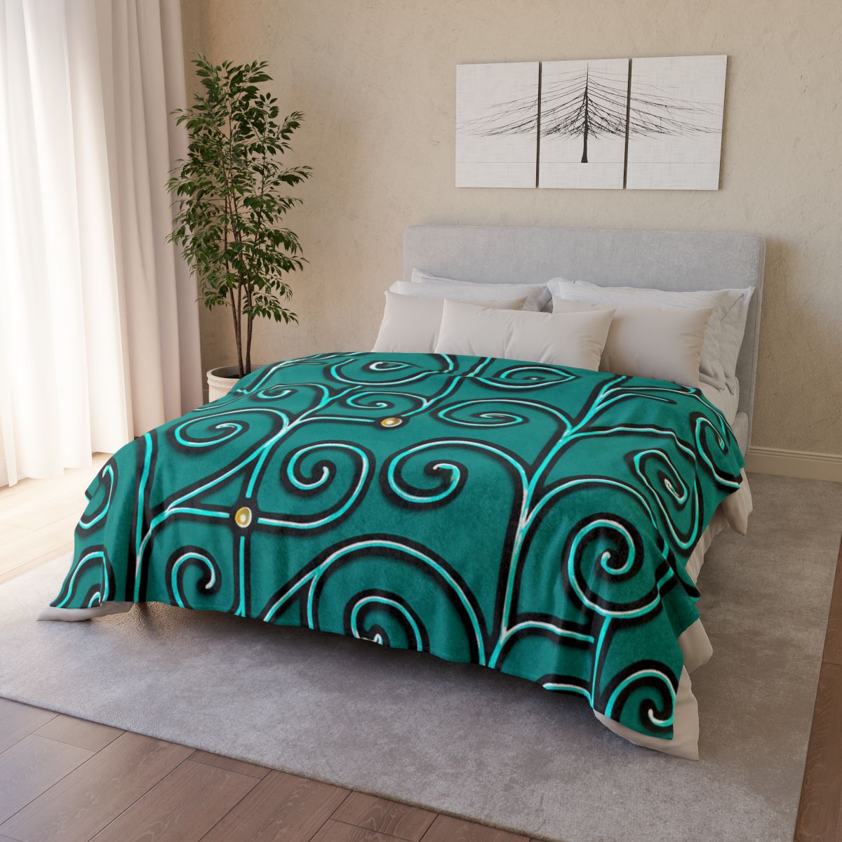Tendril Circuit Lattice decorative home blankets