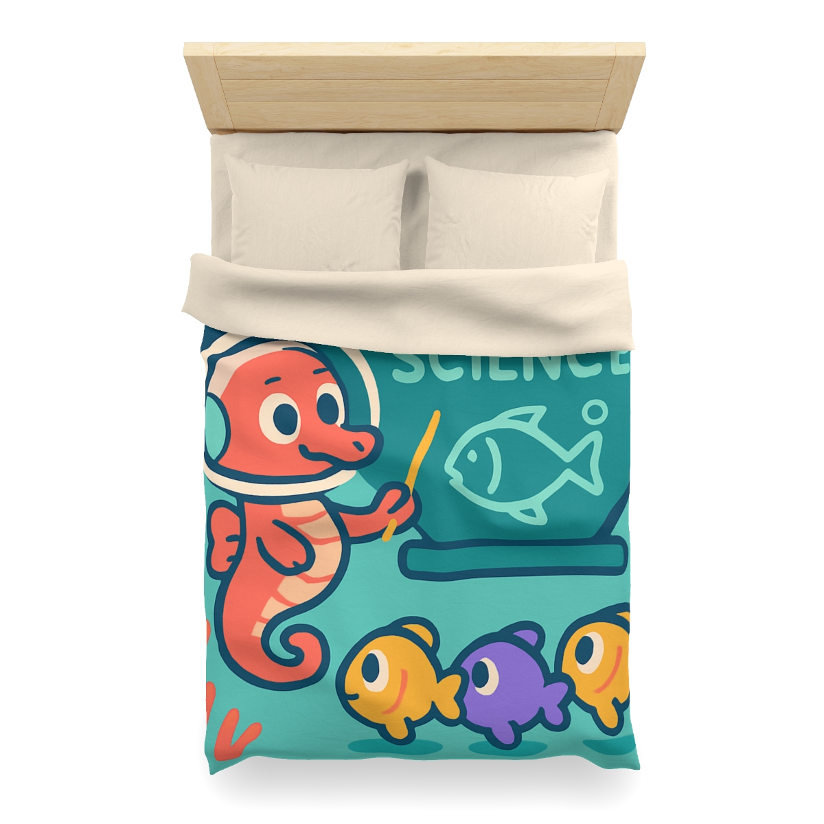 Galactic Seahorse Classroom personalized bedding duvets