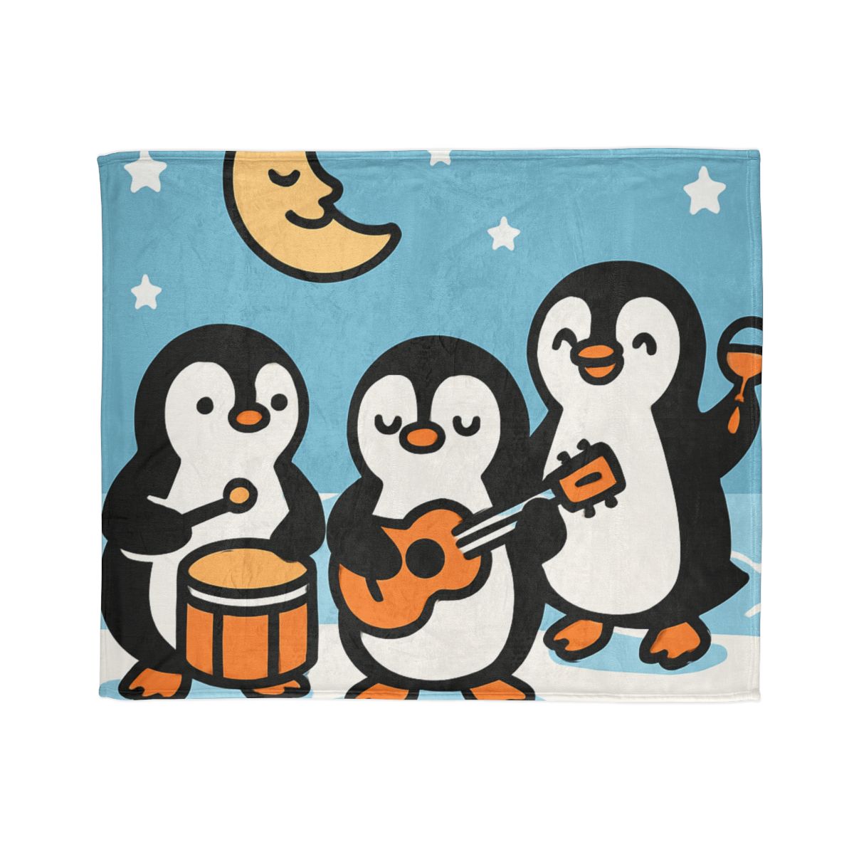 Moonlit Penguin Band designer printed blankets
