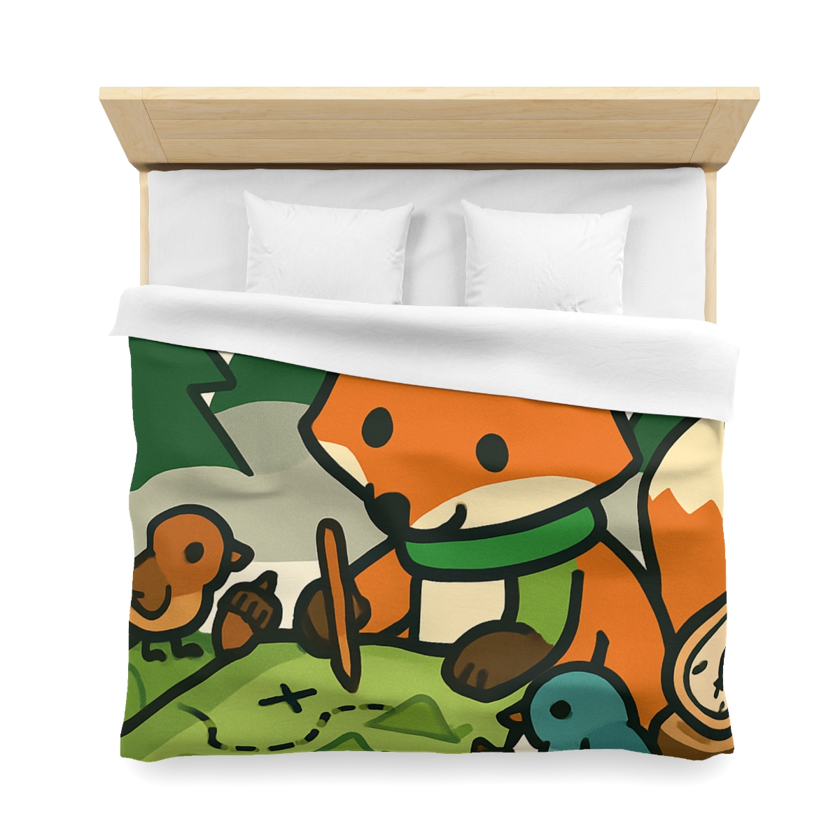 The Map Making Fox In Misty Pines duvets for gifts