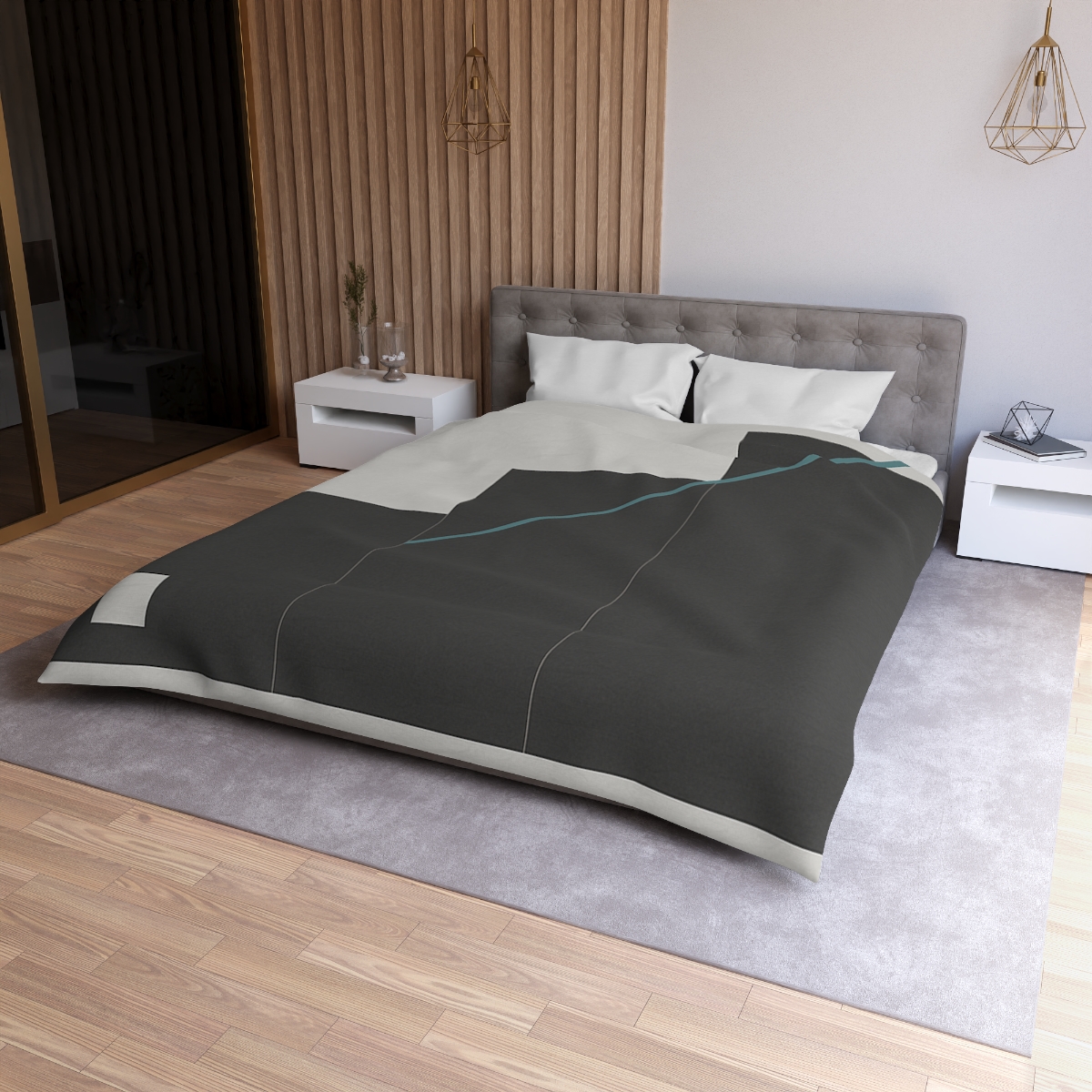 Stepped Rectangles With Quiet Diagonal designer printed duvets