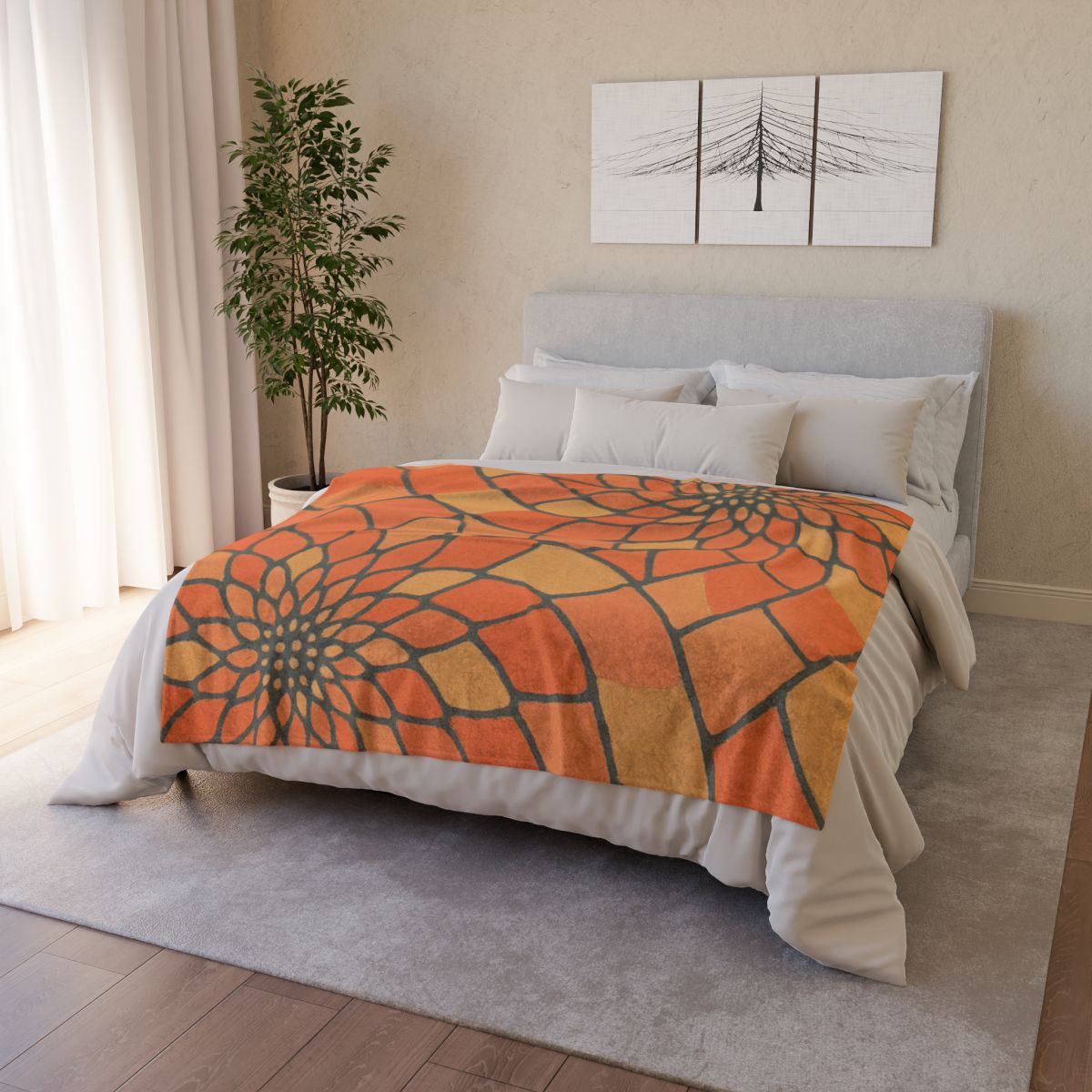 Petal Spiral Matrix soft fleece blankets