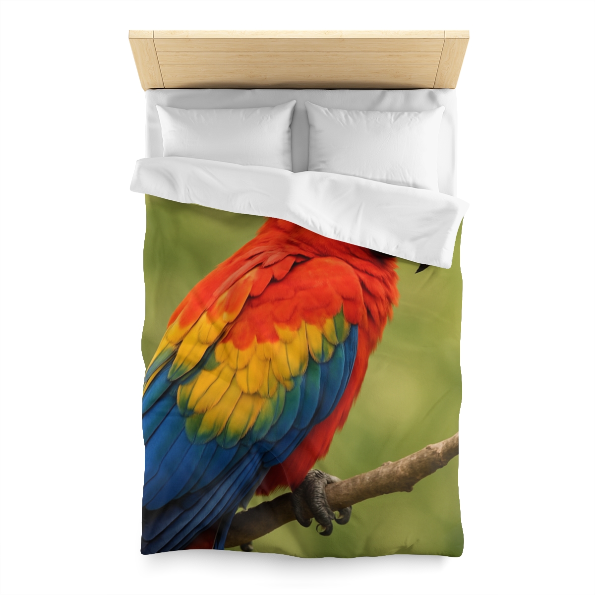 Crimson Cascade Scarlet Macaw custom duvets