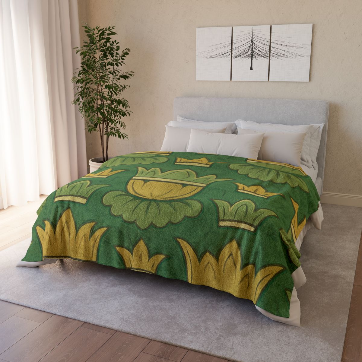 Calyx Crown Tessellation soft fleece blankets