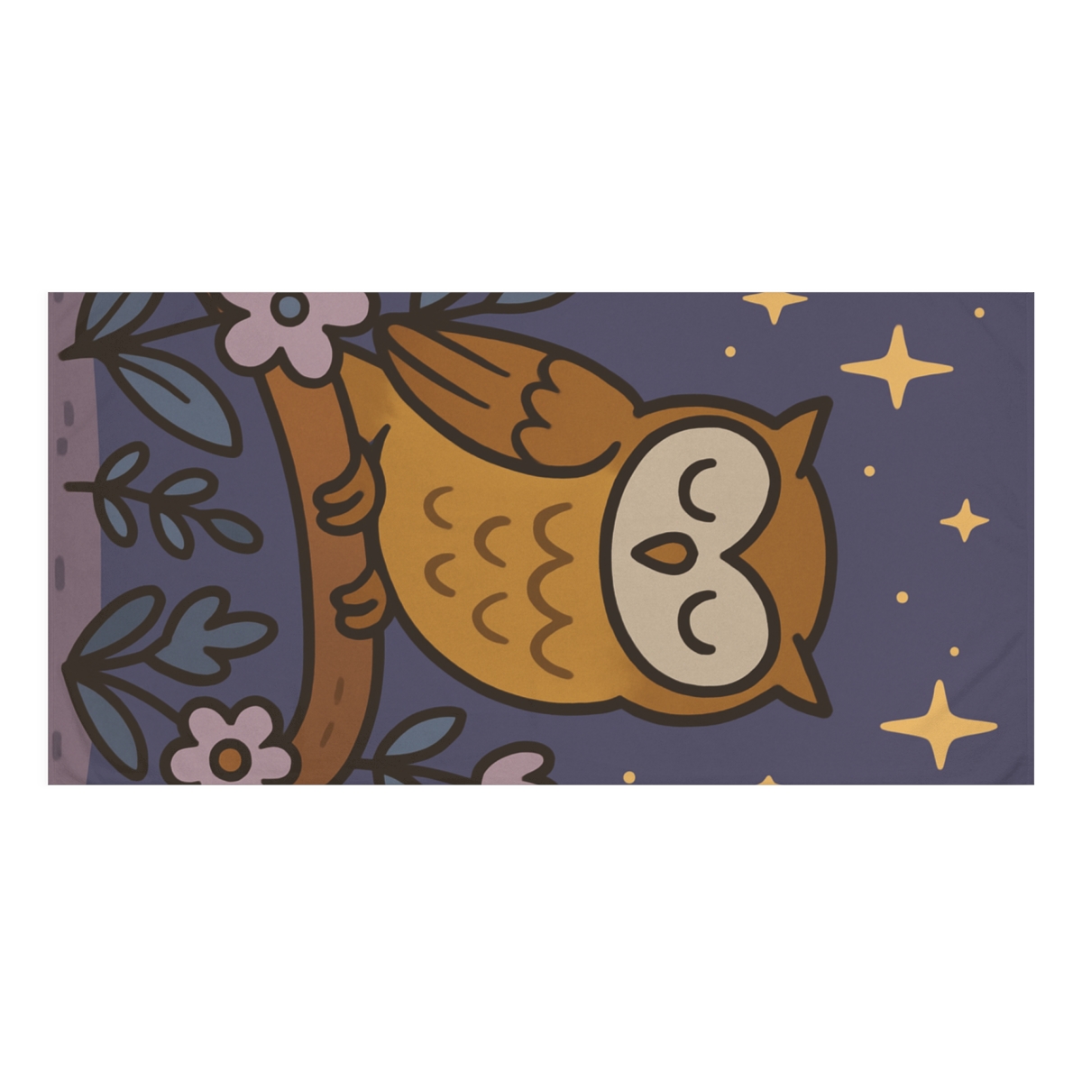 Starlit Garden Owl designer printed towels