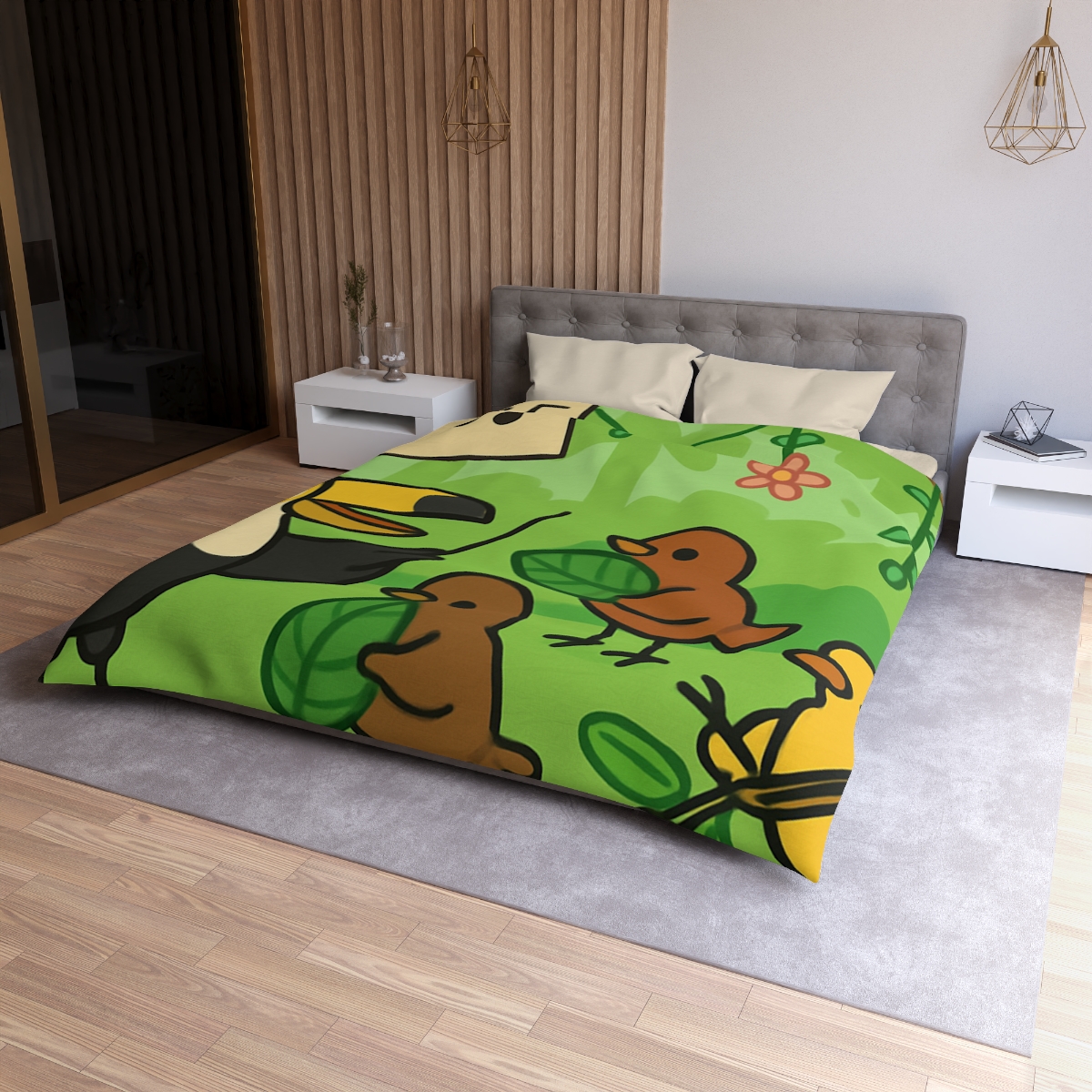 Rainforest Orchestra Of Birds unique patterned duvets