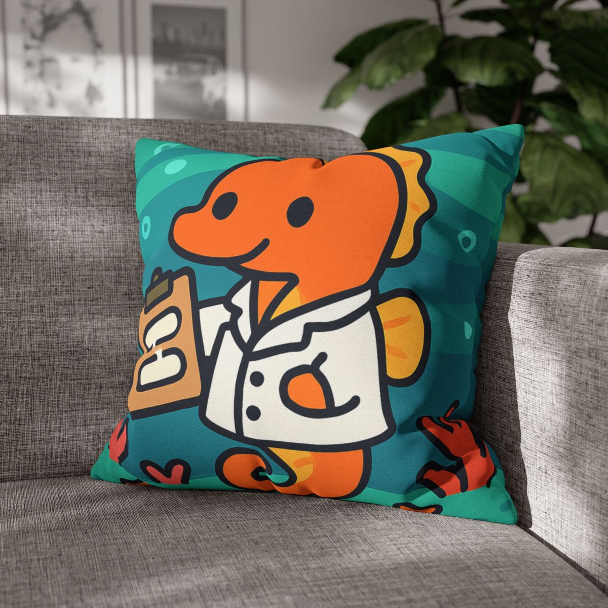 Aurora Reef Seahorse Scientist designer print pillow cases