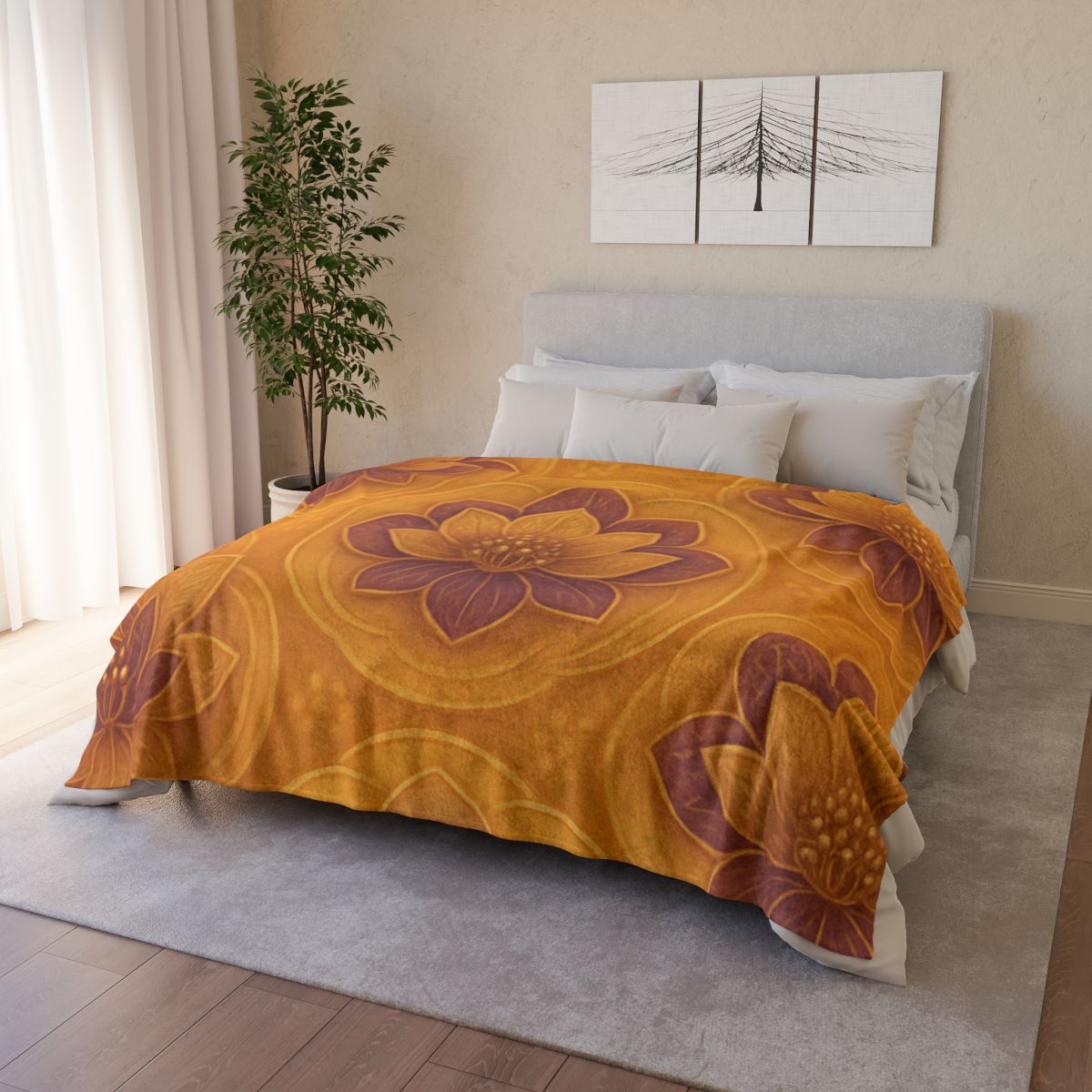 Auric Blossom Halo trendy patterned blankets