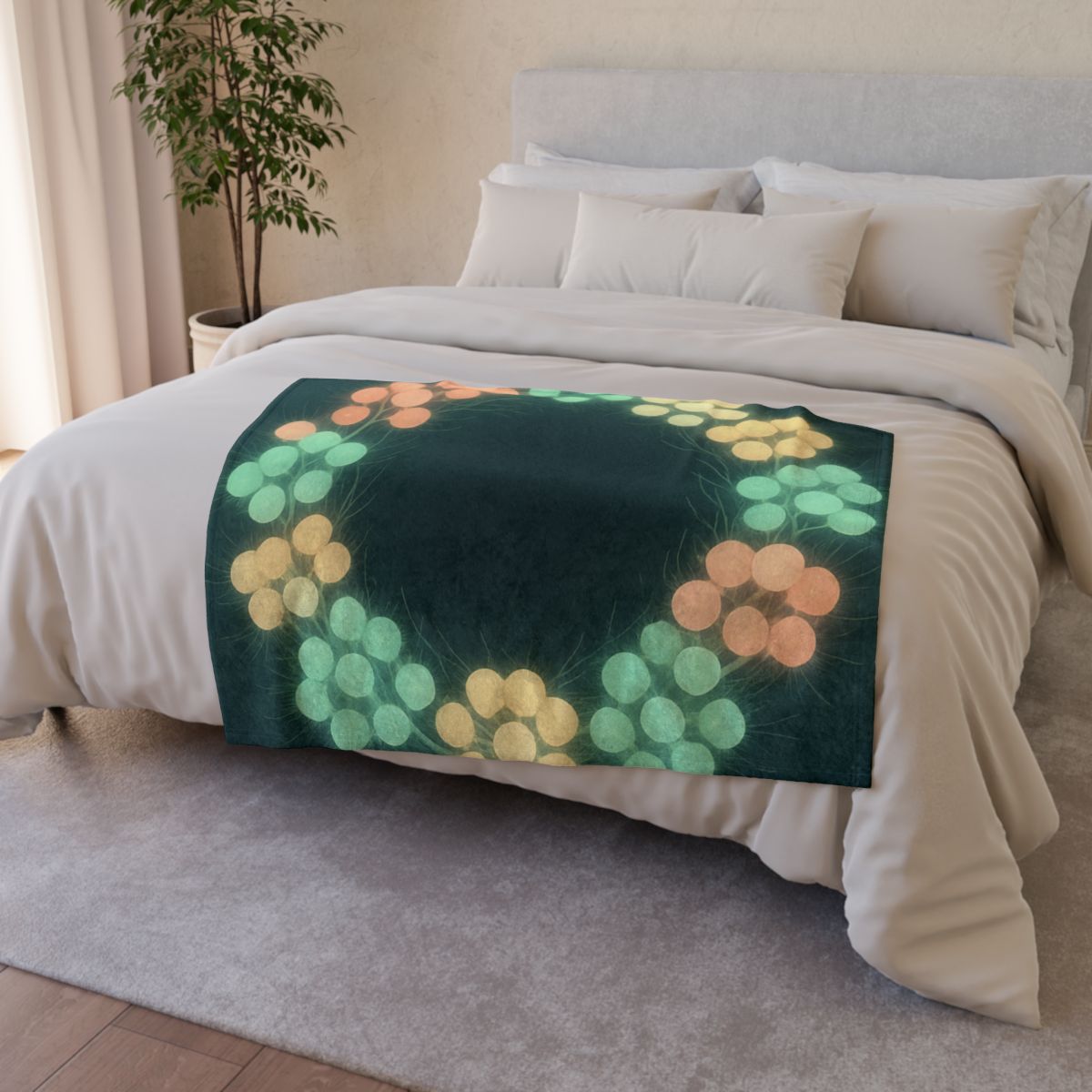Galactic Seed Halo stylish throw blankets