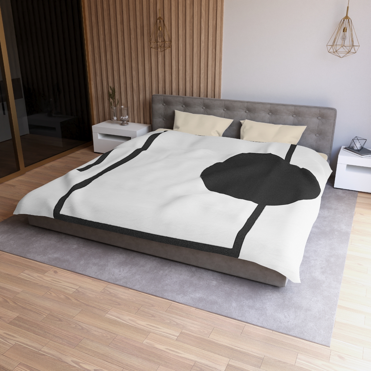 Minimal Eclipse Frame Trio personalized bedding duvets