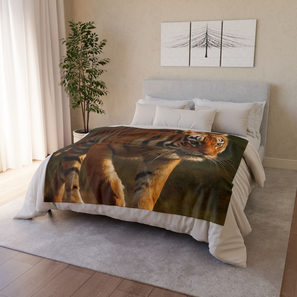 Forest Stalker Bengal Tiger personalized cozy blankets