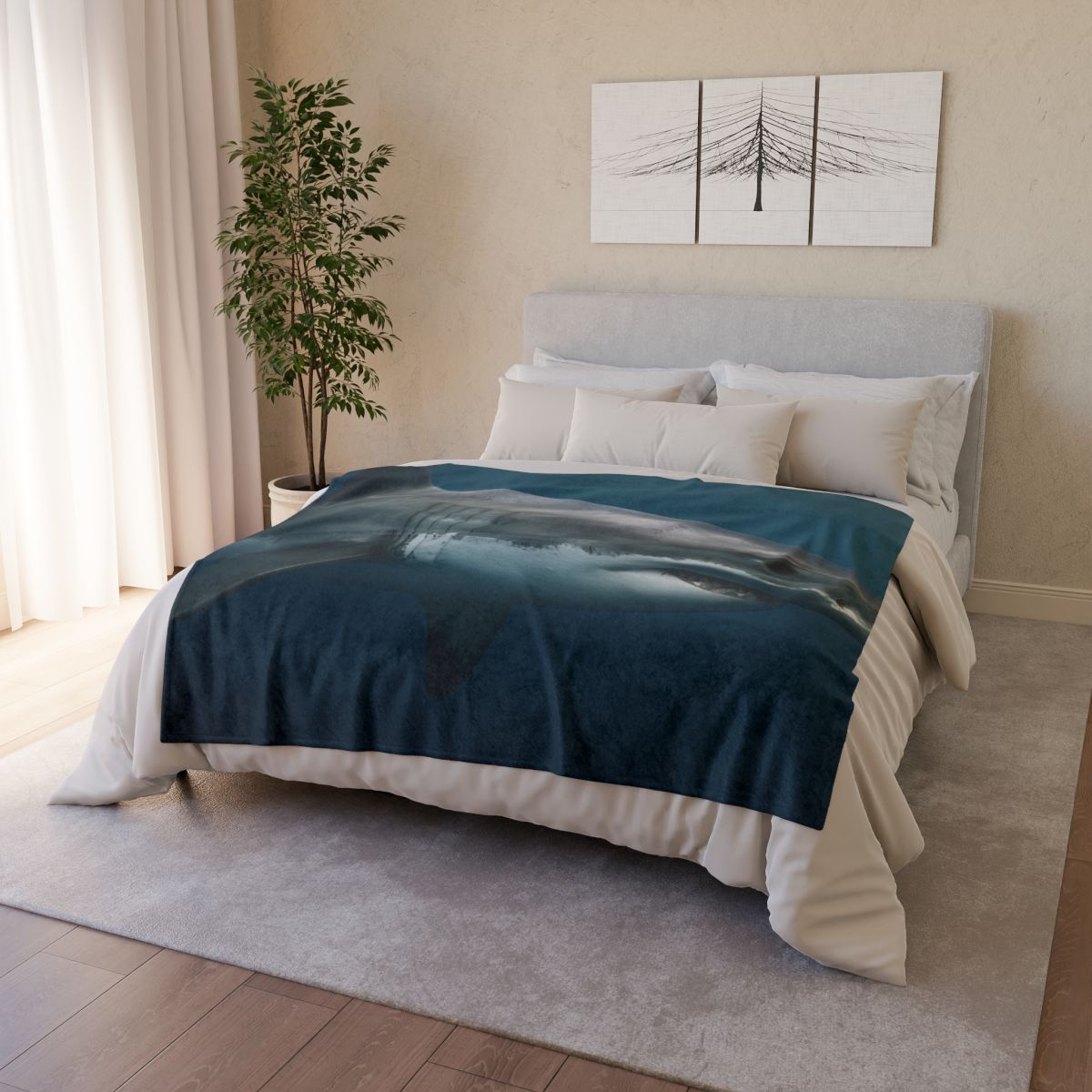 Silent Hunter Great White Shark unique gift blankets