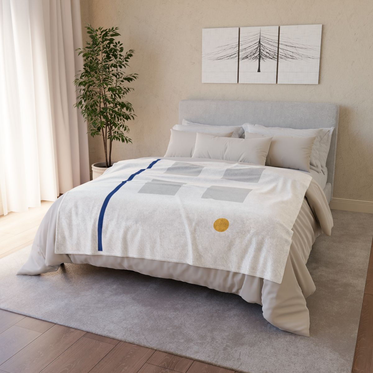 Sparse Grid With Missing Corner And Accent Point decorative home blankets