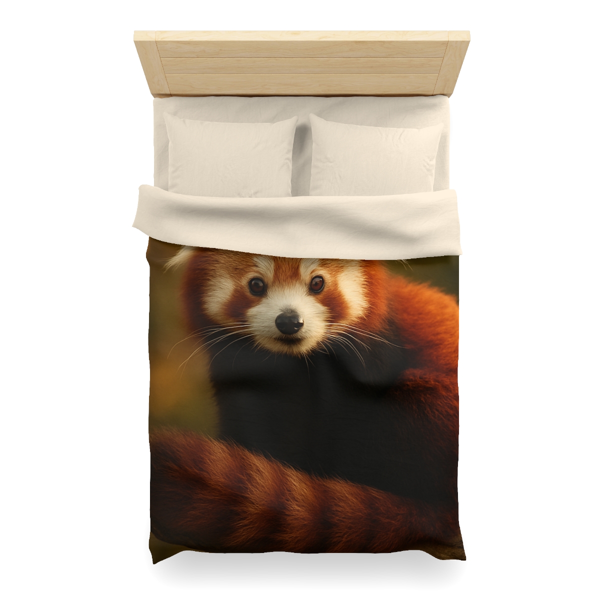 Crimson Whisper Red Panda personalized bedding duvets