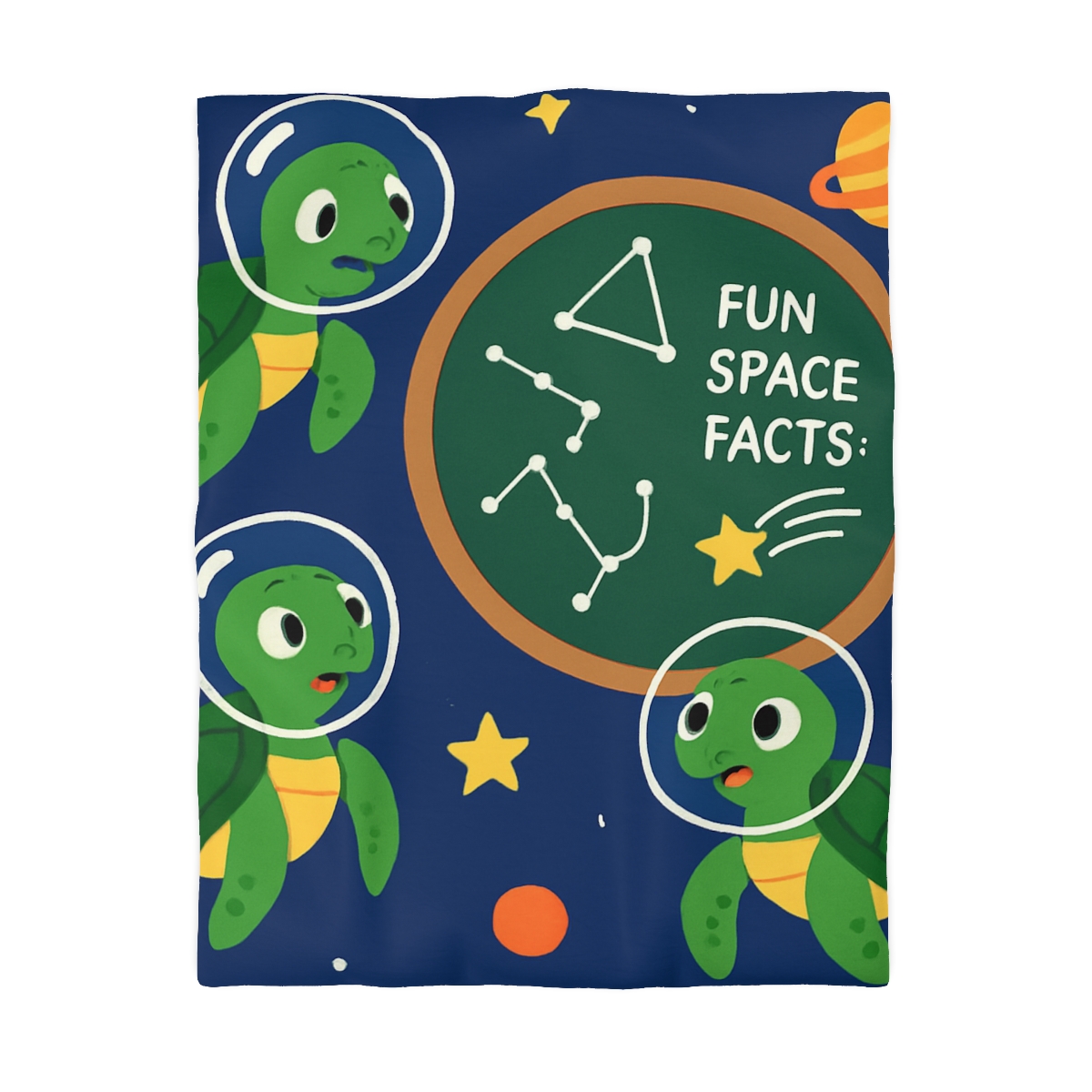 Space School Of Curious Sea Turtles soft comforter duvets