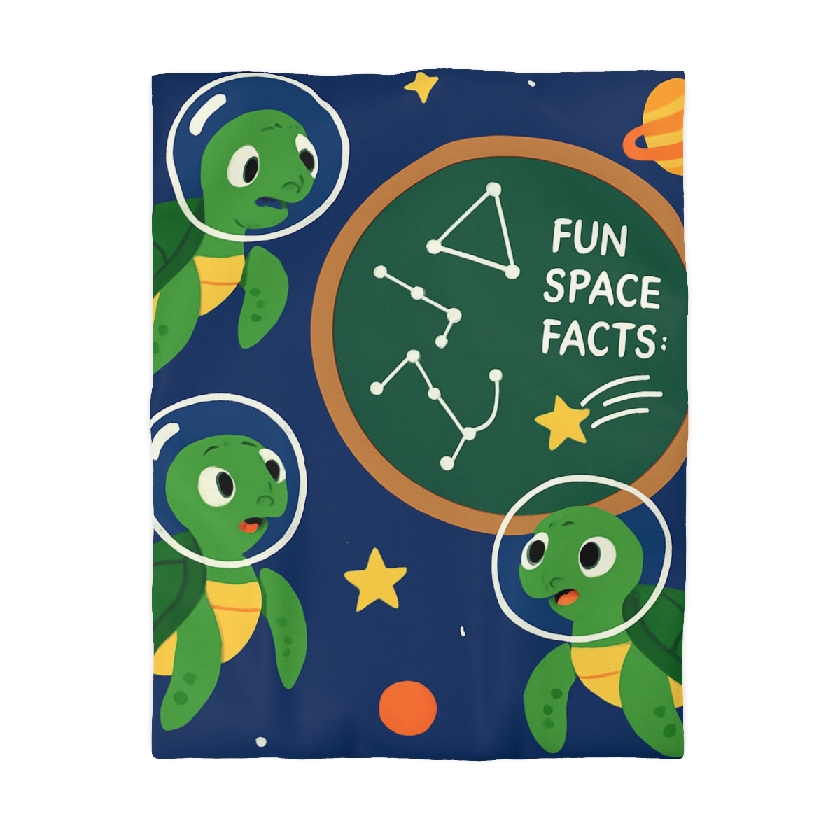 Space School Of Curious Sea Turtles soft comforter duvets