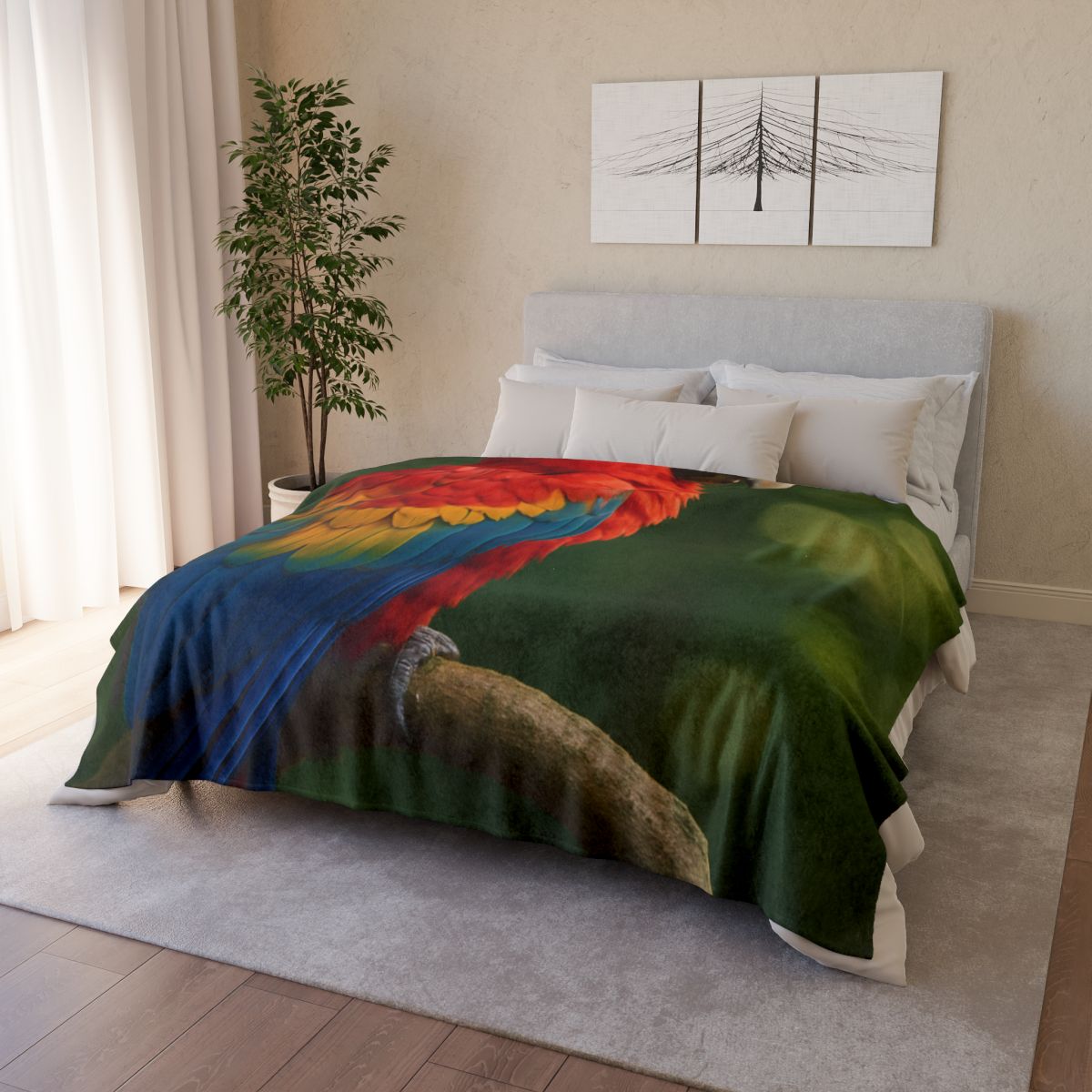 Canopy Flame Scarlet Macaw decorative home blankets