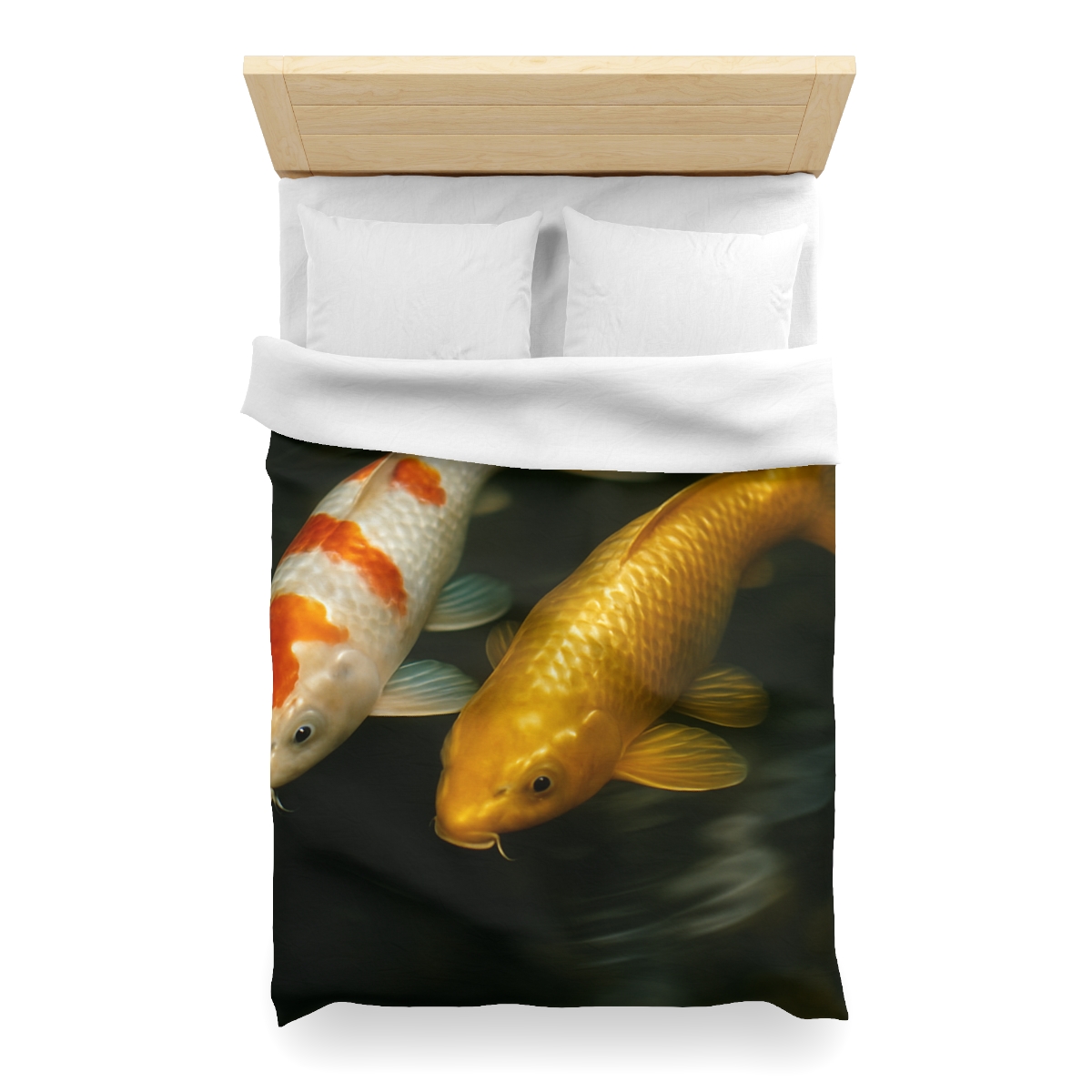 Golden Drift Koi Pair soft comforter duvets
