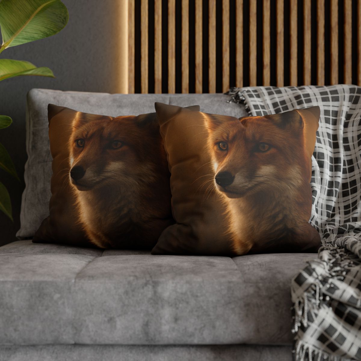 Crimson Whisper Red Fox comfortable bedding pillow covers