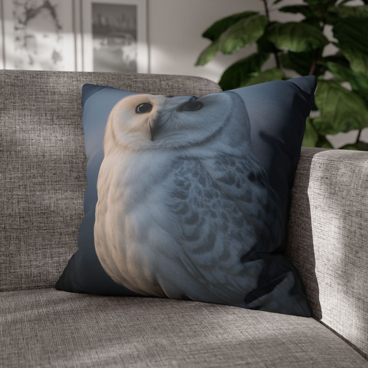 Twilight Watcher Snowy Owl personalized pillow covers