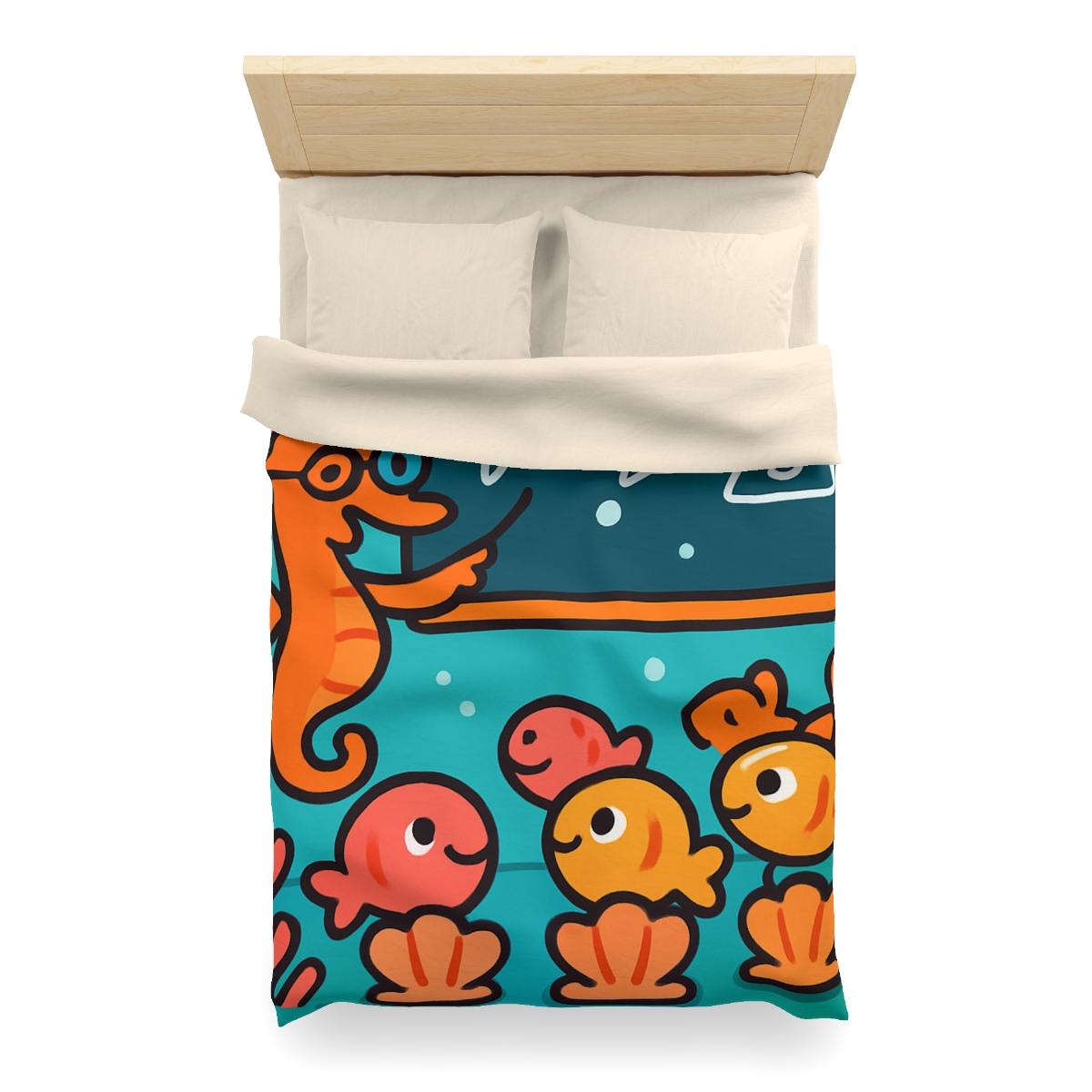 Coral Classroom With The Seahorse Teacher custom duvets