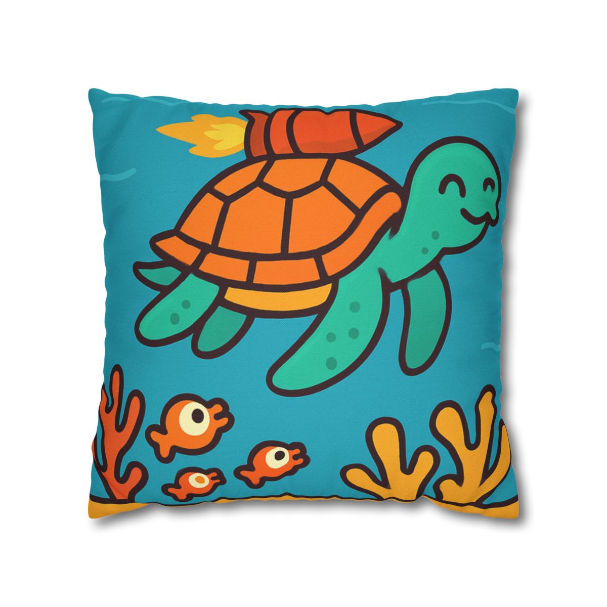 Rocket Powered Turtle Reef trendy patterned pillow cases