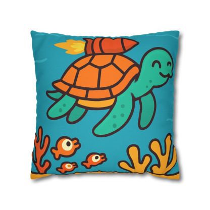 Rocket Powered Turtle Reef trendy patterned pillow cases