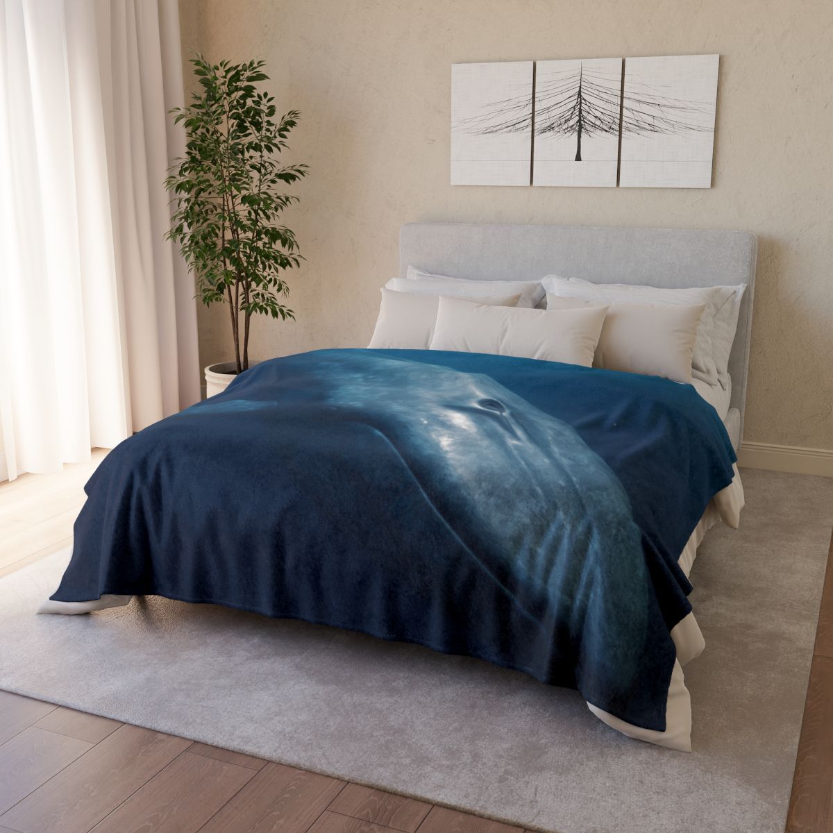 Ocean Song Blue Whale trendy patterned blankets