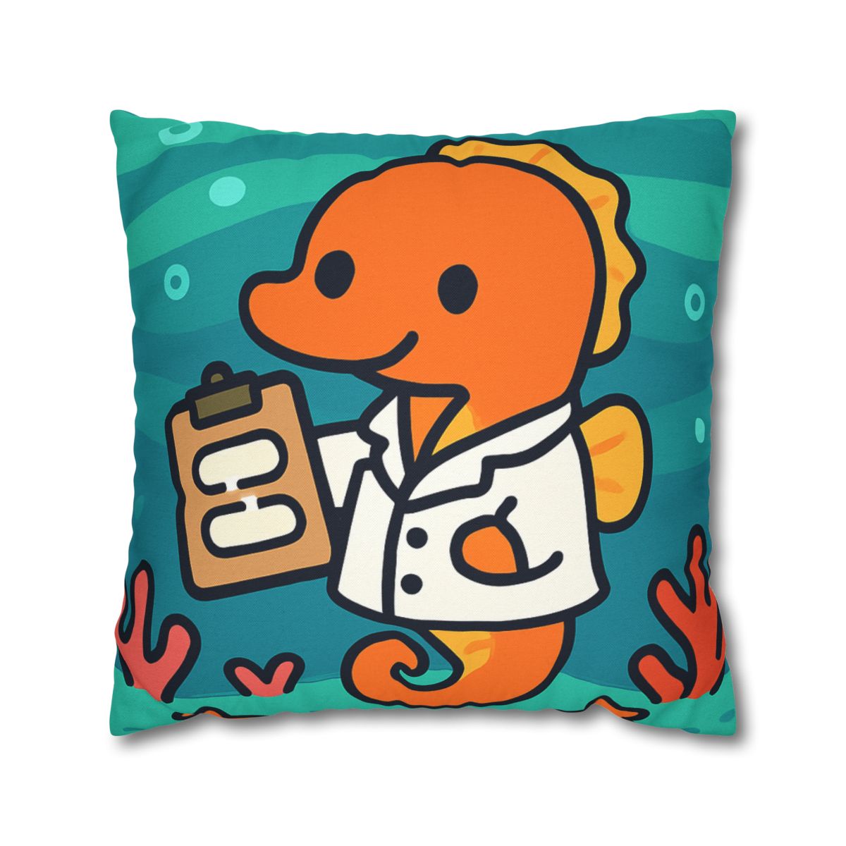 Aurora Reef Seahorse Scientist designer print pillow cases