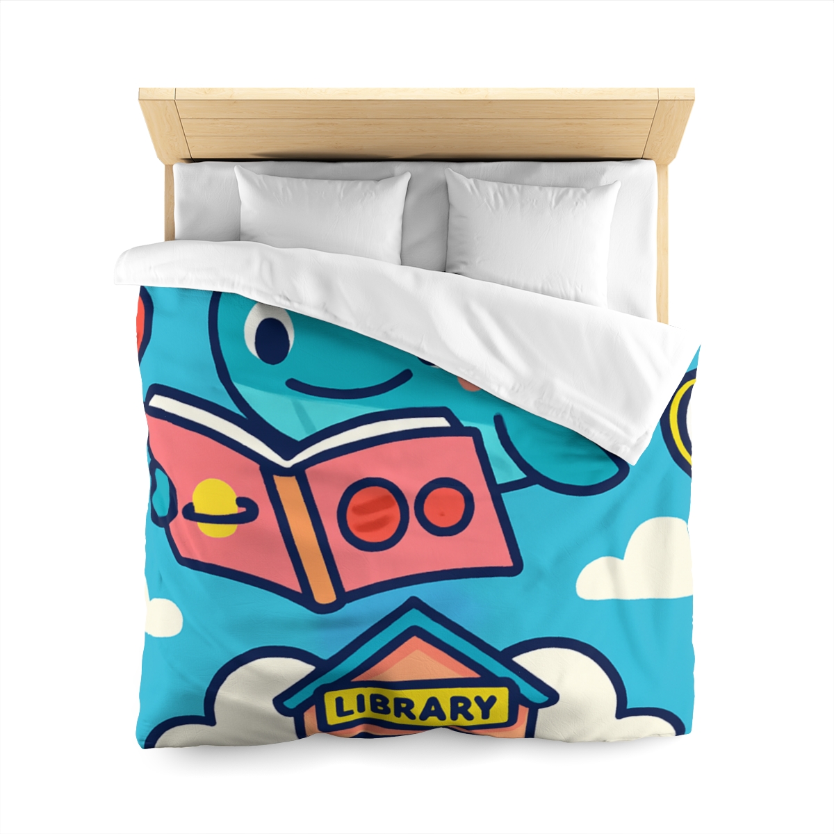 Nebula Library Sky Whale Reading Time unique patterned duvets