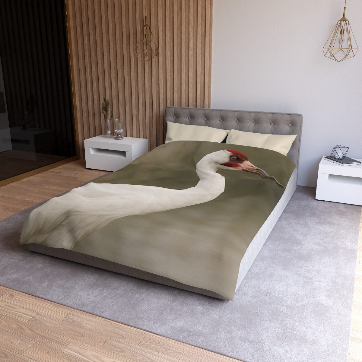 Silver Poise Whooping Crane trendy bedroom duvets