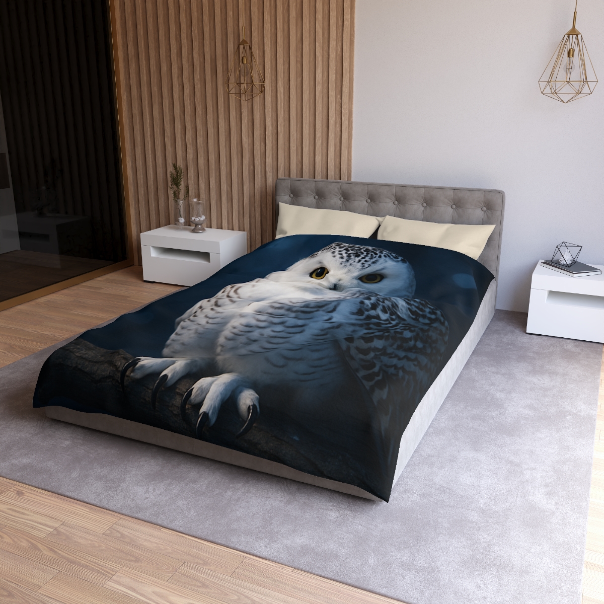 Midnight Watch Snowy Owl soft comforter duvets