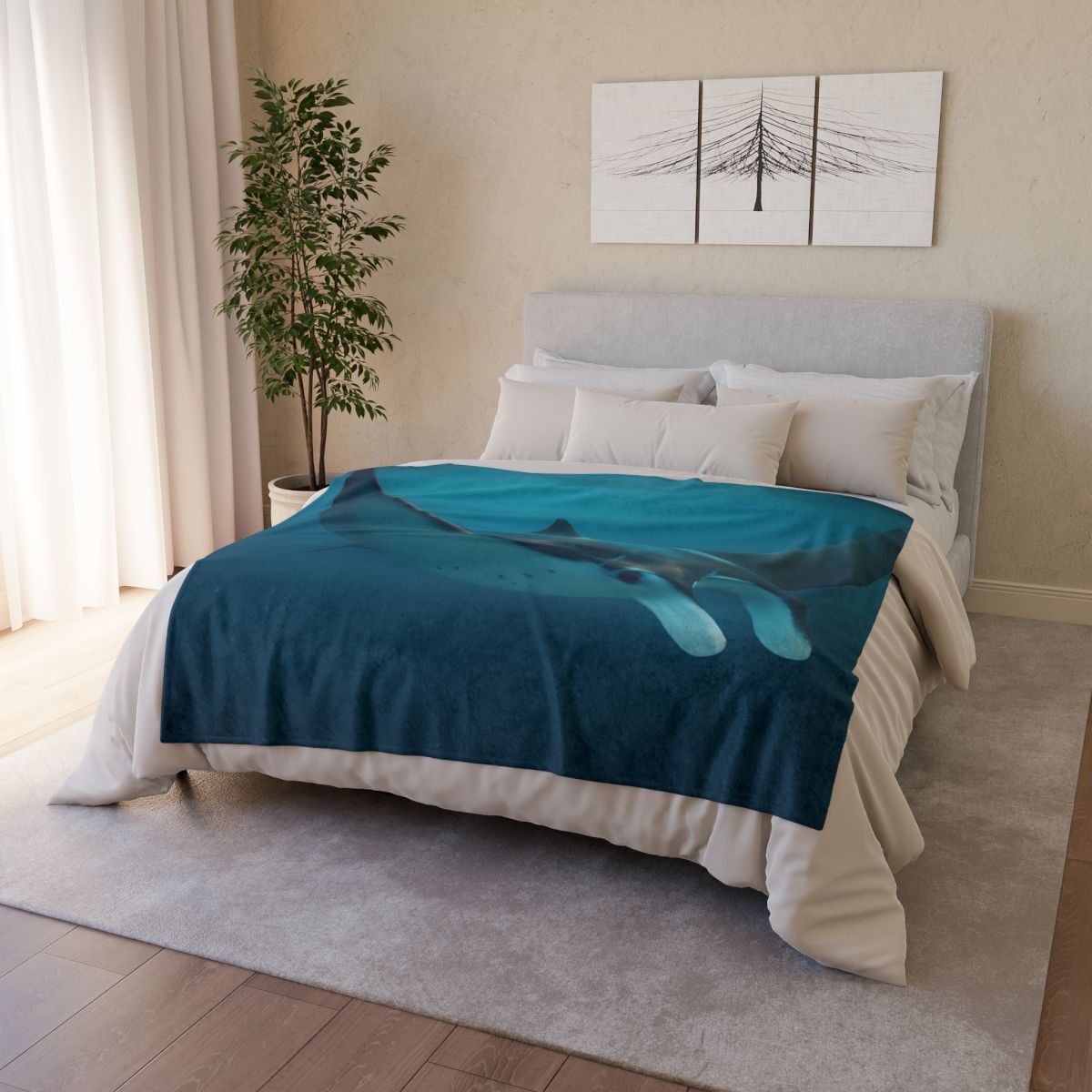 Cosmic Glide Manta Ray custom blankets