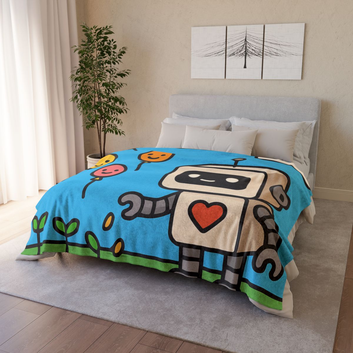 Robot Garden Of Flying Seeds trendy patterned blankets
