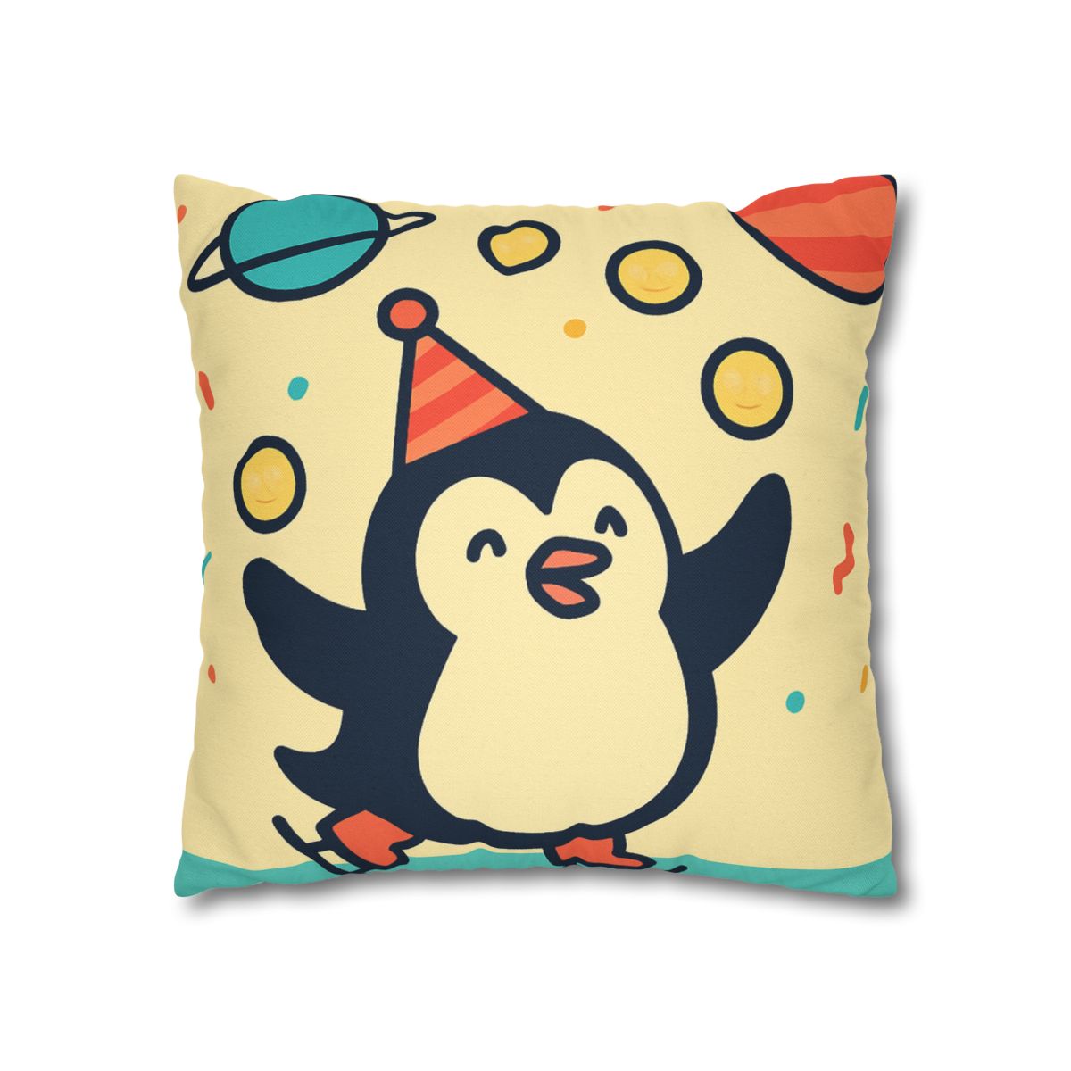 Cosmic Carnival Penguin designer print pillow cases
