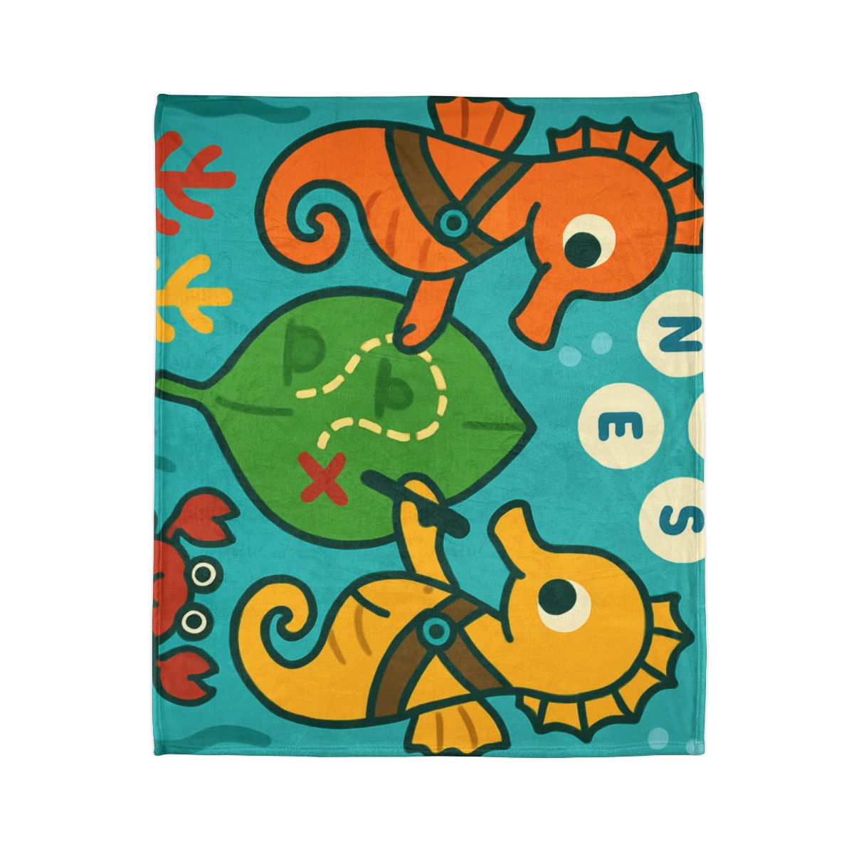 Underwater Map Makers The Seahorse Scouts decorative home blankets