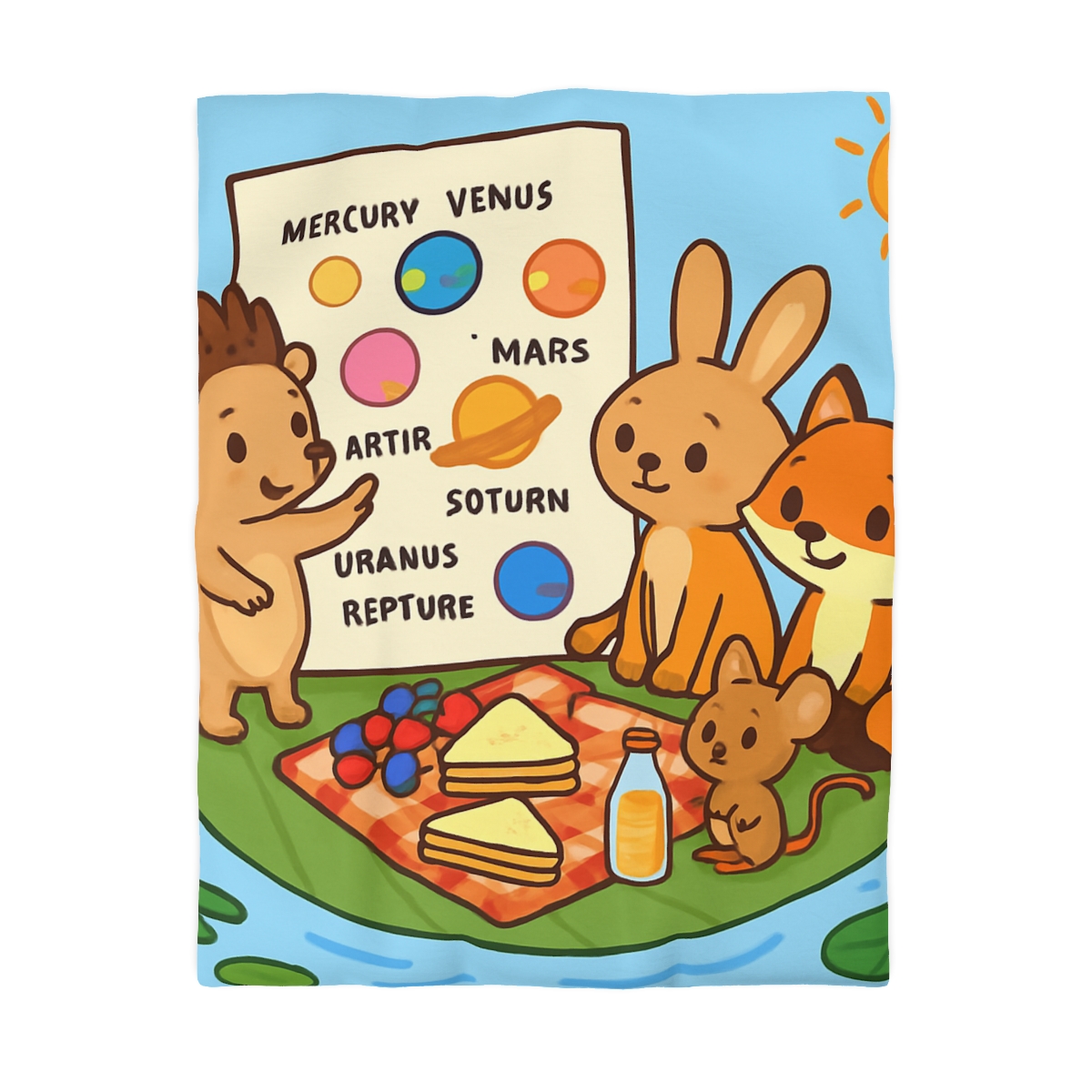 Solar System Picnic On A Floating Leaf stylish duvet covers