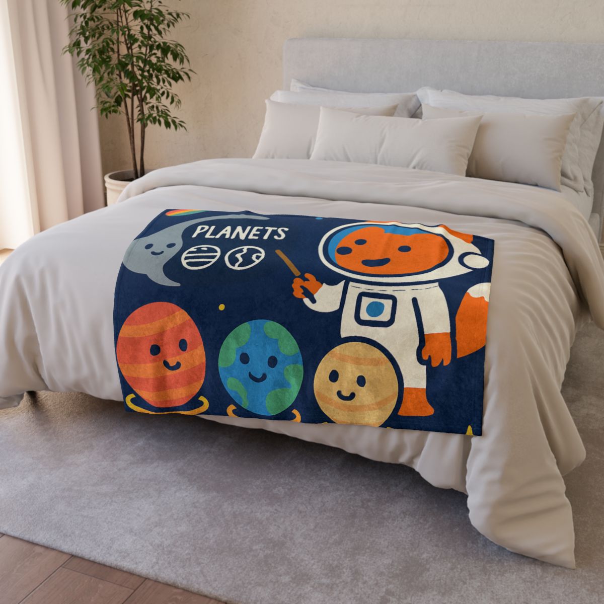 Comet Classroom With Astro Fox unique gift blankets